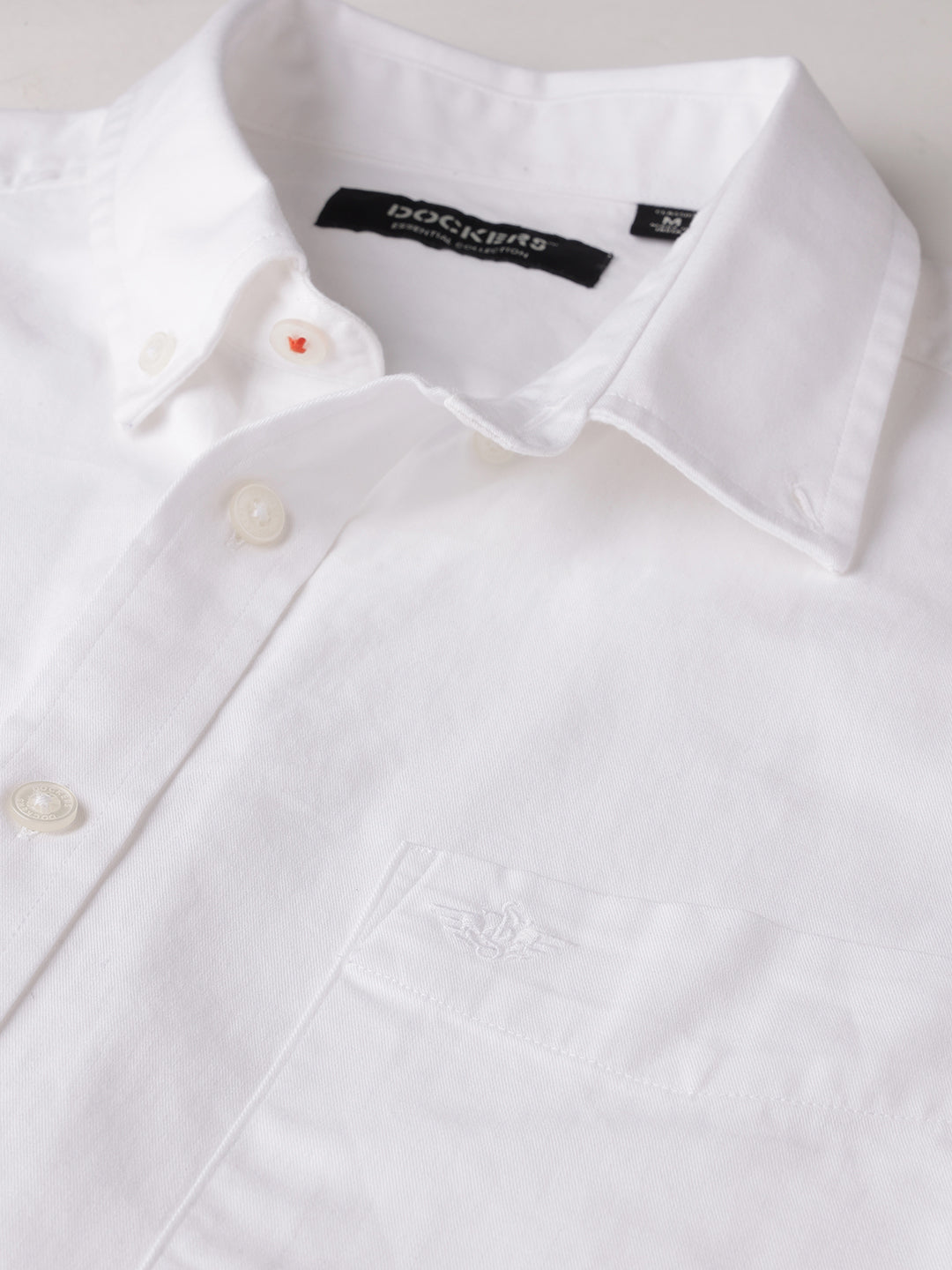 Dockers Men's White Oxford Button-Down Half Sleeve Shirt