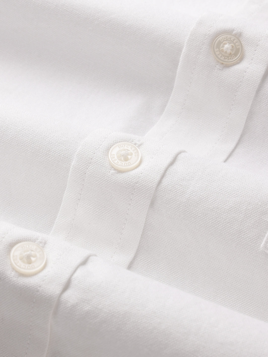 Dockers Men's White Oxford Mandarin Collar Shirt