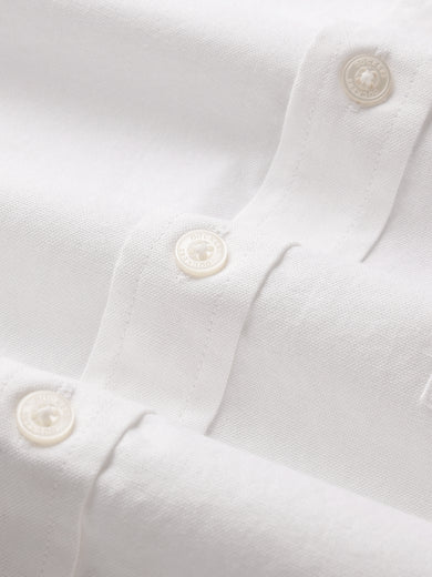 Dockers Men's White Oxford Mandarin Collar Shirt