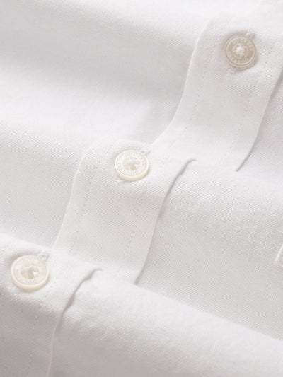 Dockers Men's White Oxford Mandarin Collar Shirt