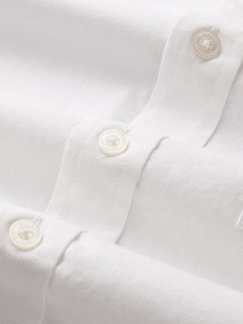 Dockers Men's White Oxford Mandarin Collar Shirt