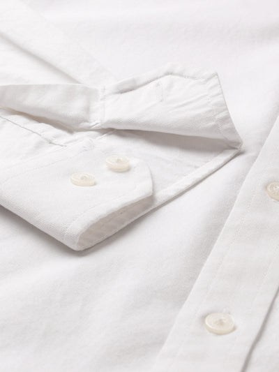 Dockers Men's White Oxford Mandarin Collar Shirt