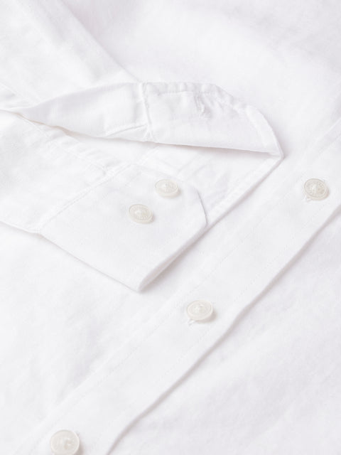 Dockers Men's White Pinstripe Button-Down Full Sleeve Shirt