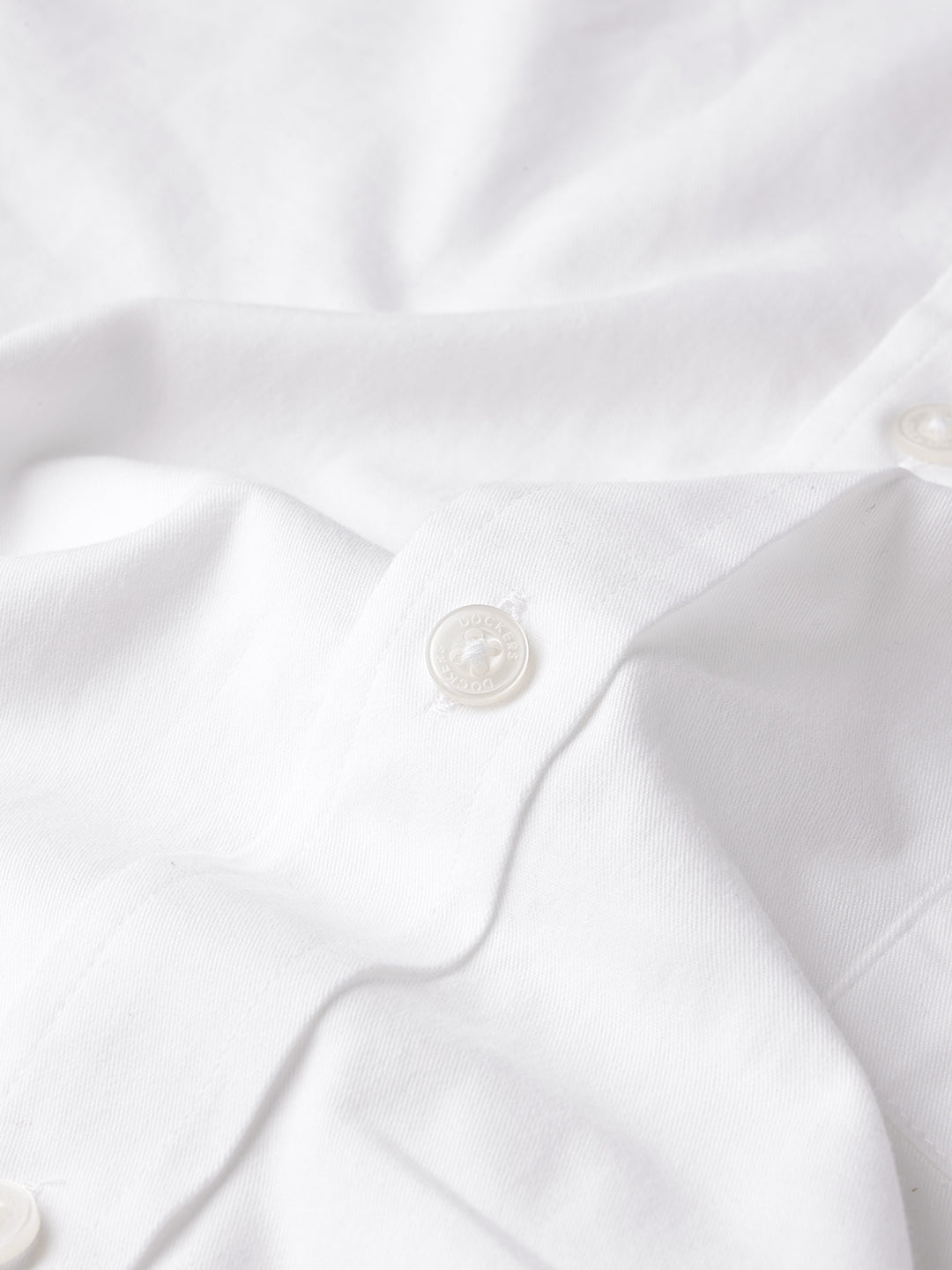 Dockers Men's White Twill Button-Down Half Sleeve Shirt
