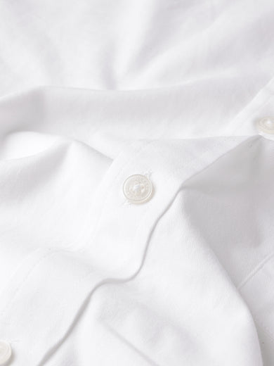 Dockers Men's White Twill Button-Down Half Sleeve Shirt