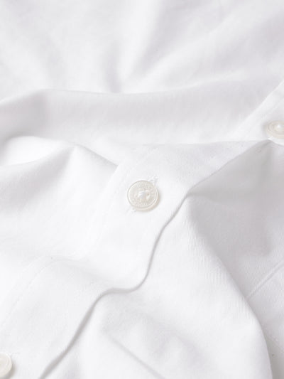 Dockers Men's White Twill Button-Down Half Sleeve Shirt