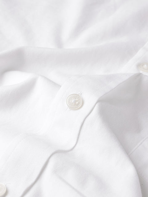 Dockers Men's White Twill Button-Down Half Sleeve Shirt