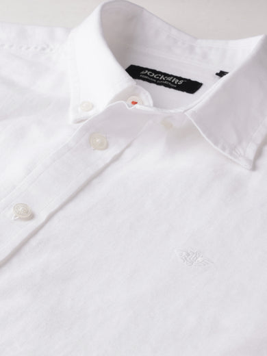 Dockers Men's White Striped Button-Down Full Sleeve Shirt