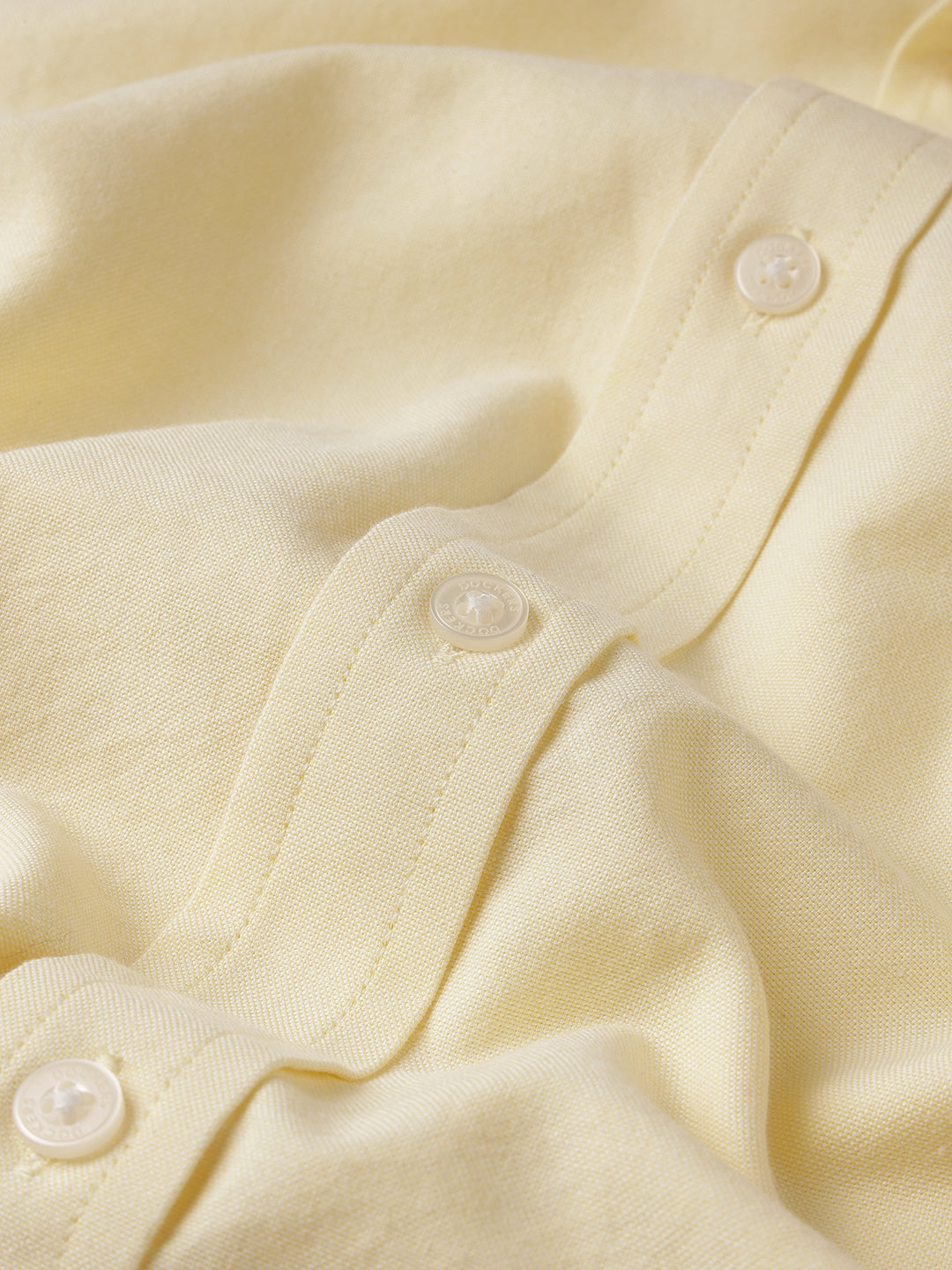 Dockers Men's Yellow Oxford Button-Down Full Sleeve Shirt